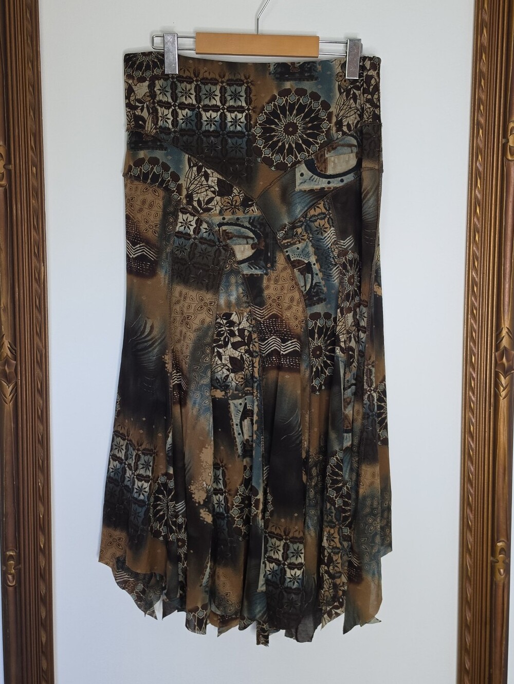 Vintage Bali Asymmetrical Handkerchief Hem Skirt Patchwork